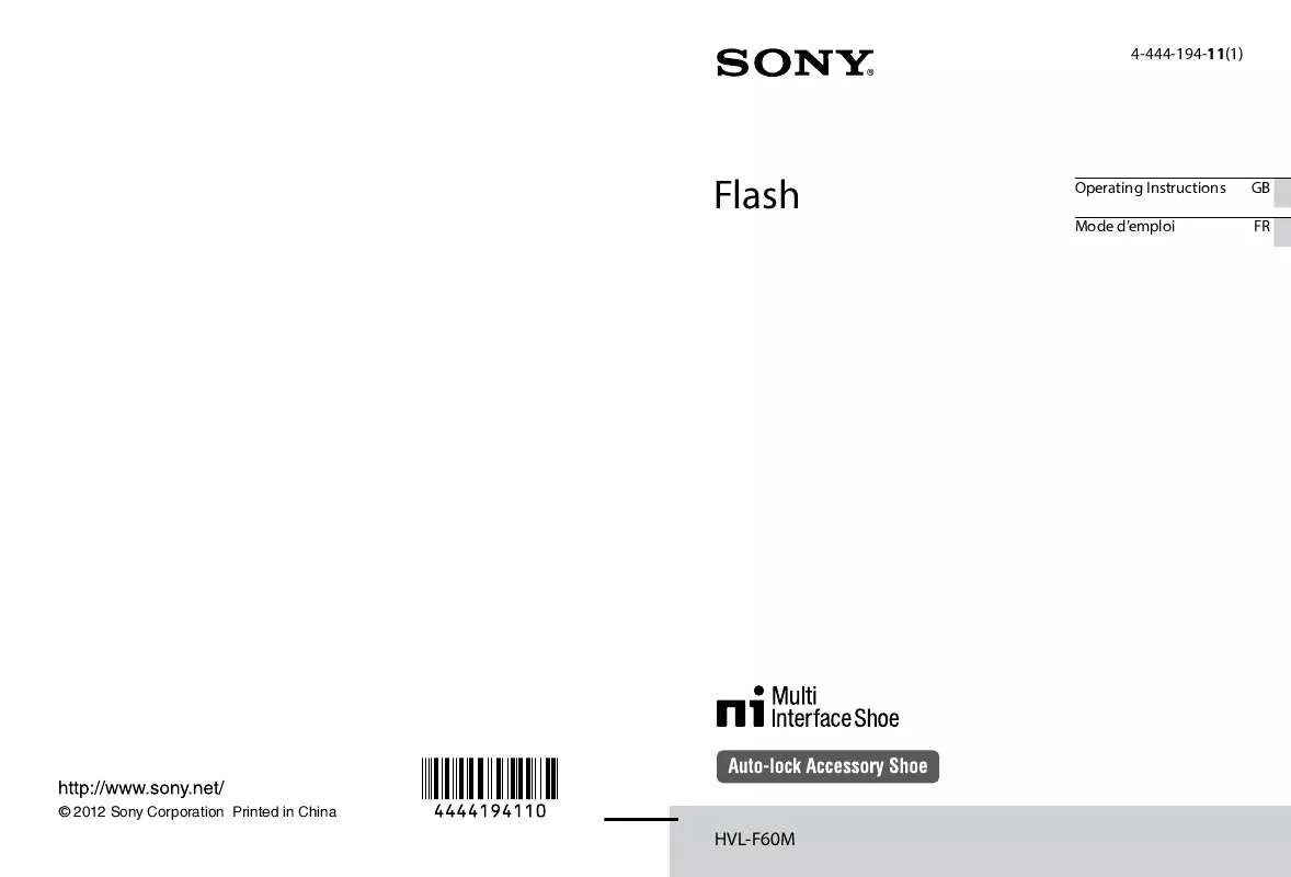 Mode d'emploi SONY HVL-F60M