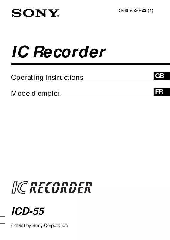 Mode d'emploi SONY ICD-55