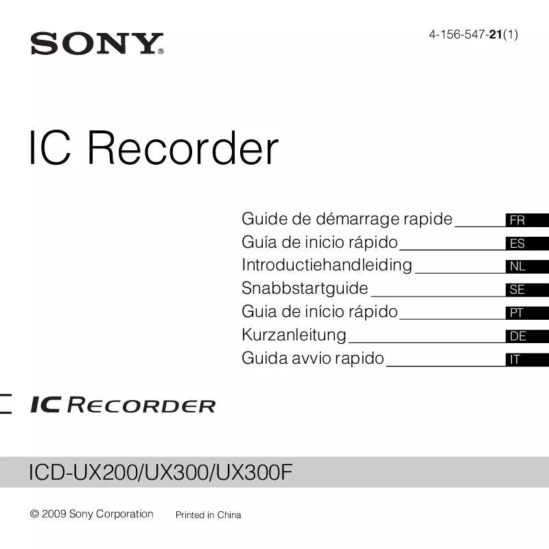 Mode d'emploi SONY ICD-UX300