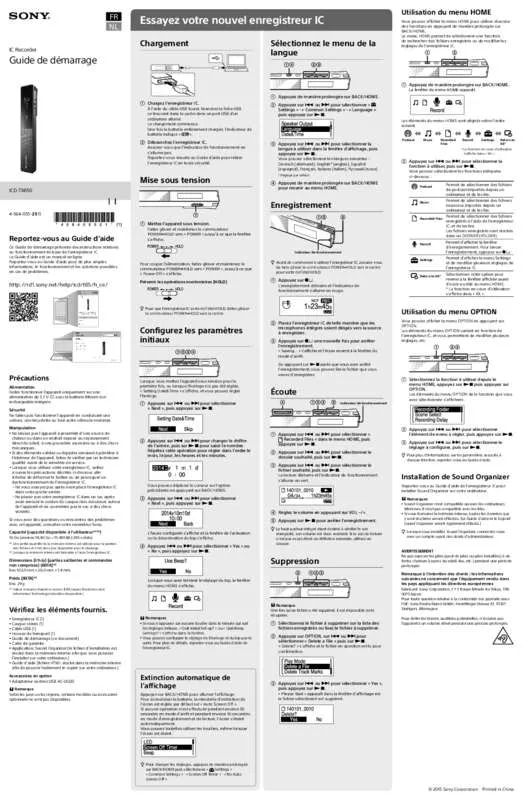 Mode d'emploi SONY ICDTX650B.CE7