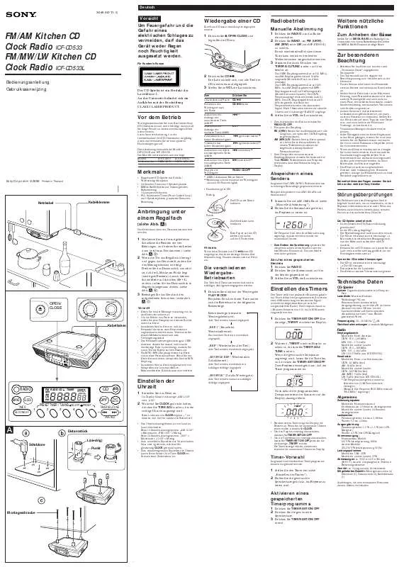 Mode d'emploi SONY ICF-CD533