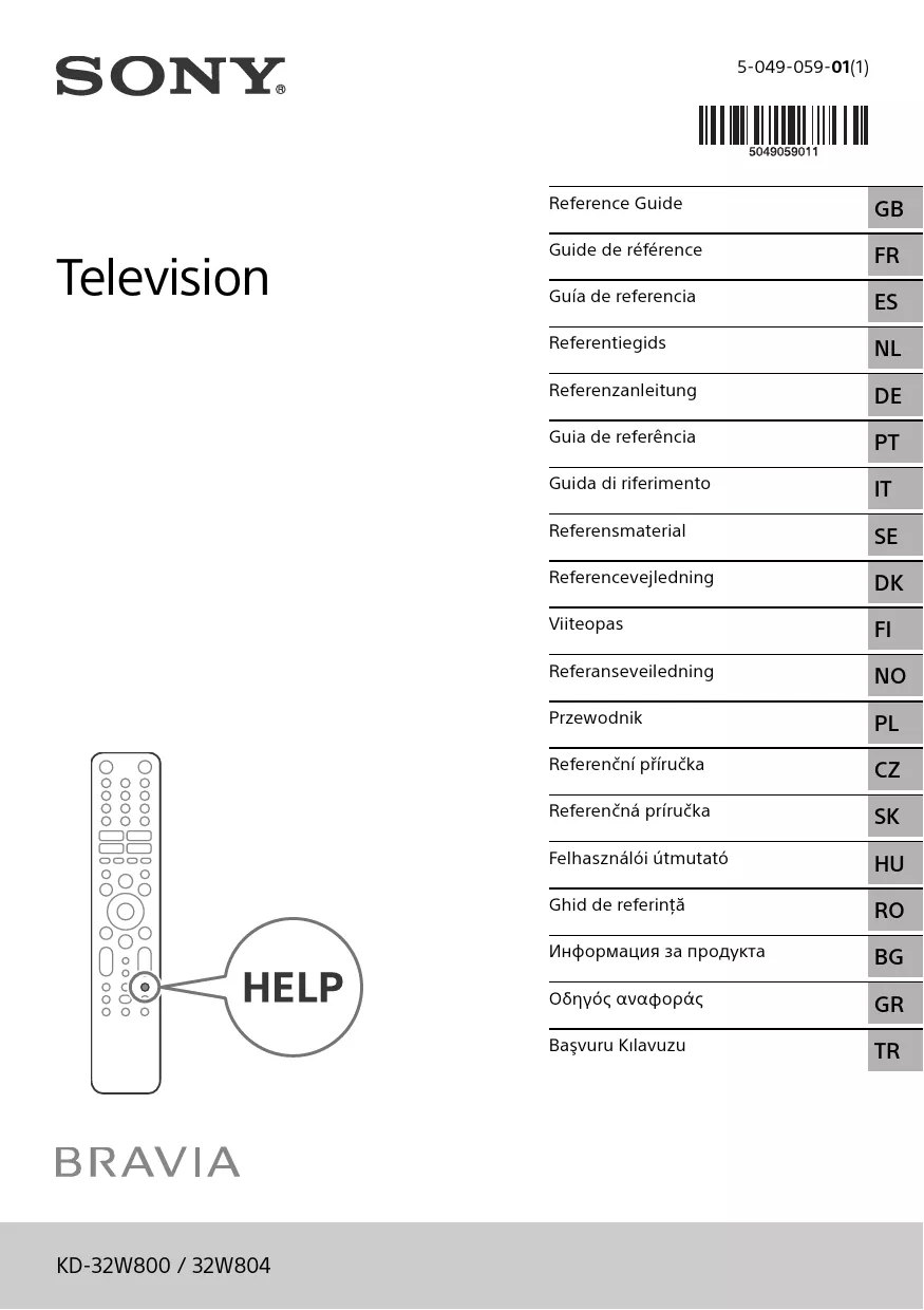 Mode d'emploi SONY KD-32W800