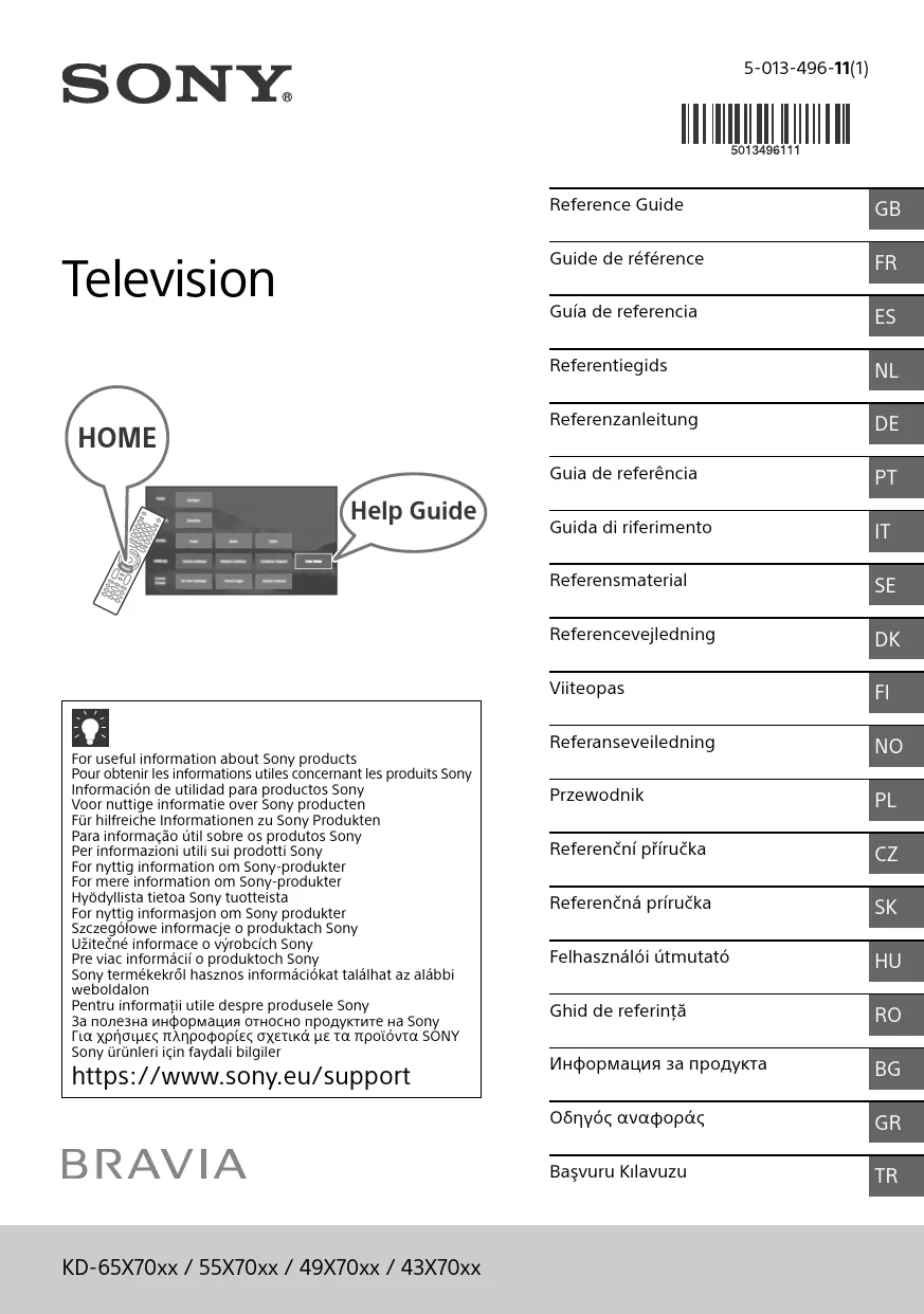 Mode d'emploi SONY KD-49X7055