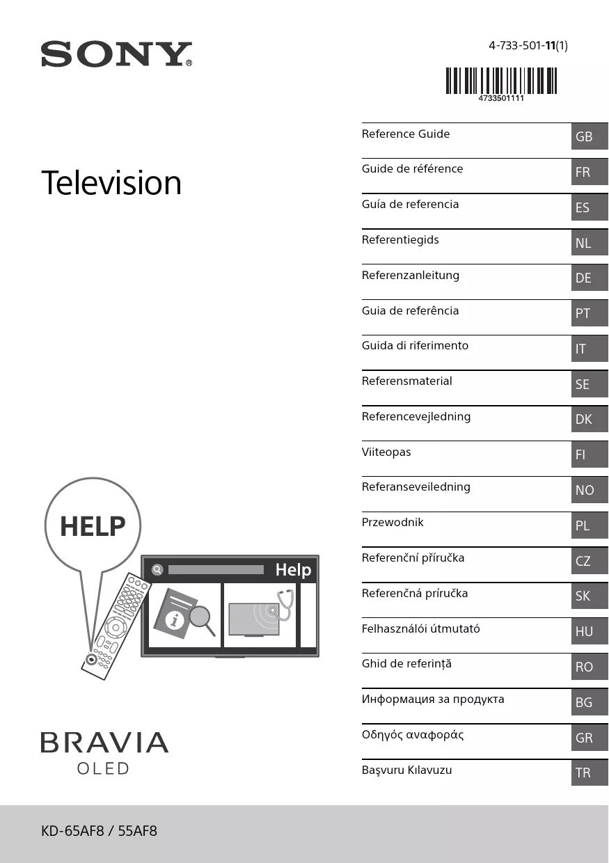 Mode d'emploi SONY KD-55AF8