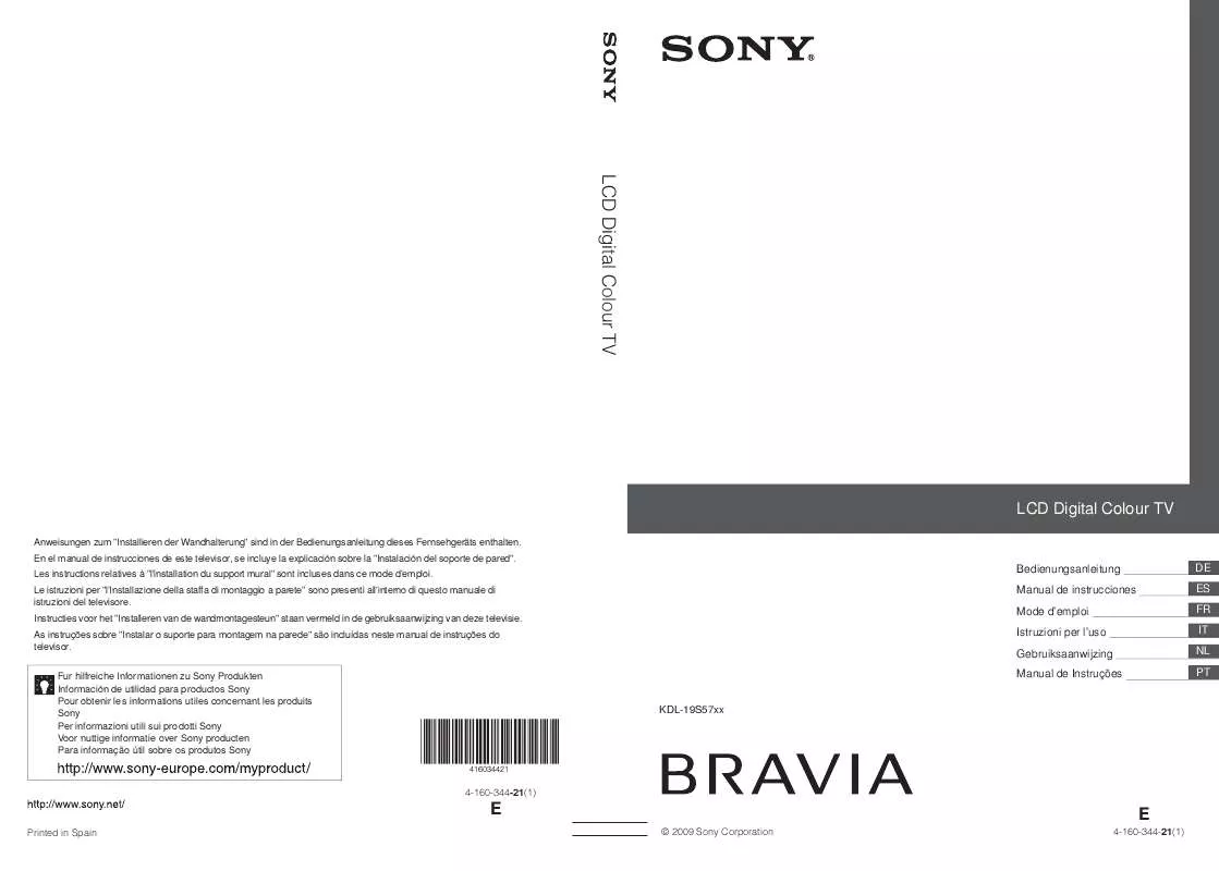 Mode d'emploi SONY KDL-19S5720