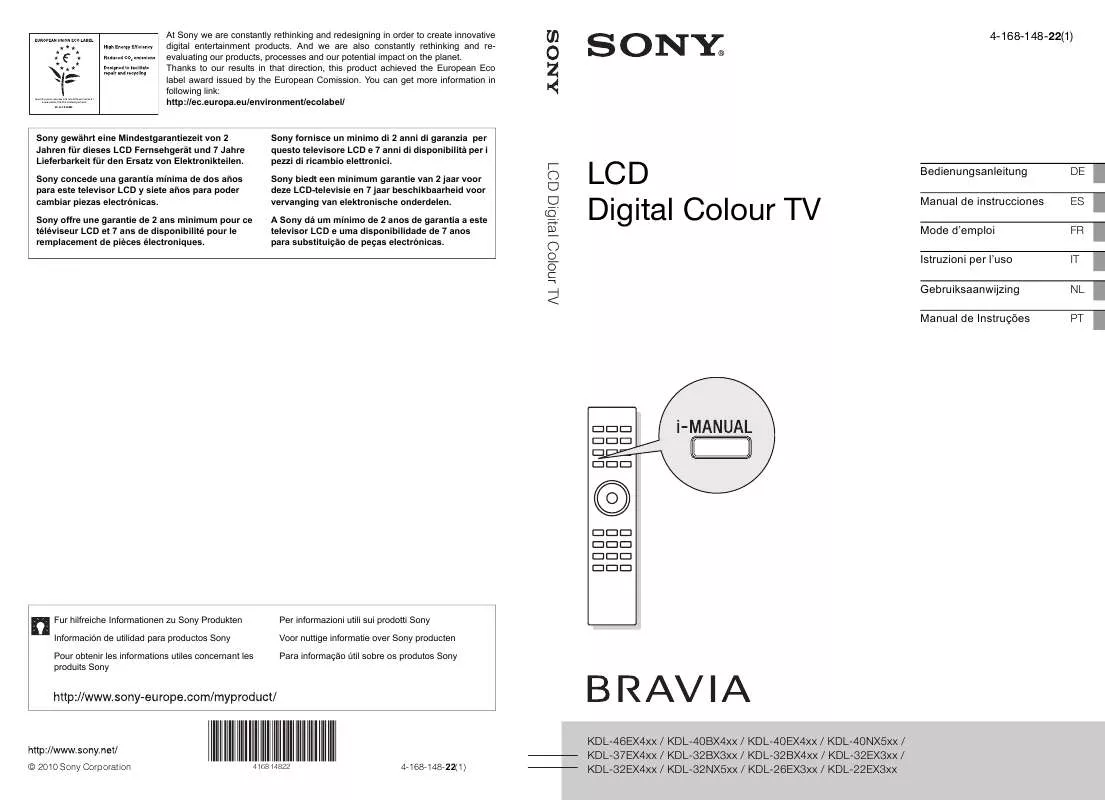 Mode d'emploi SONY KDL-22EX300