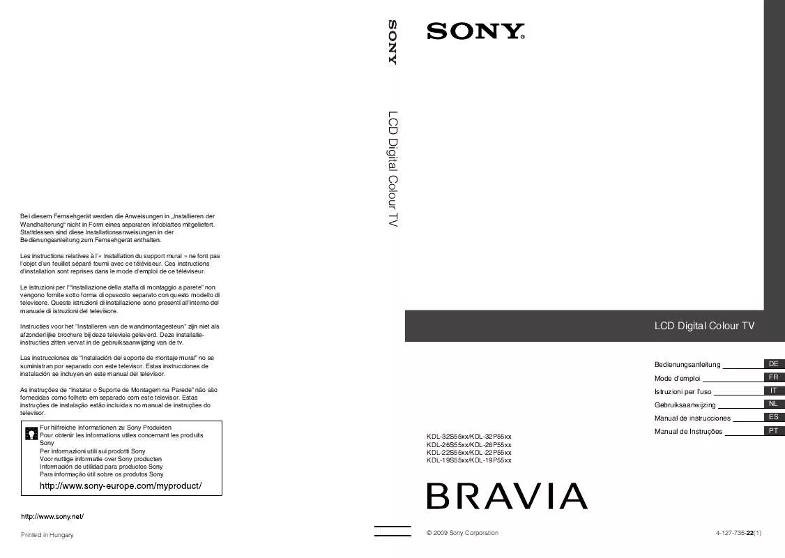 Mode d'emploi SONY KDL-26S5500