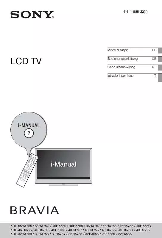 Mode d'emploi SONY BRAVIA KDL-32HX759