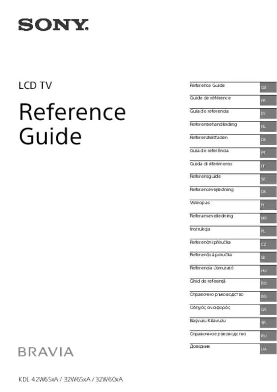 Mode d'emploi SONY KDL-32W603A