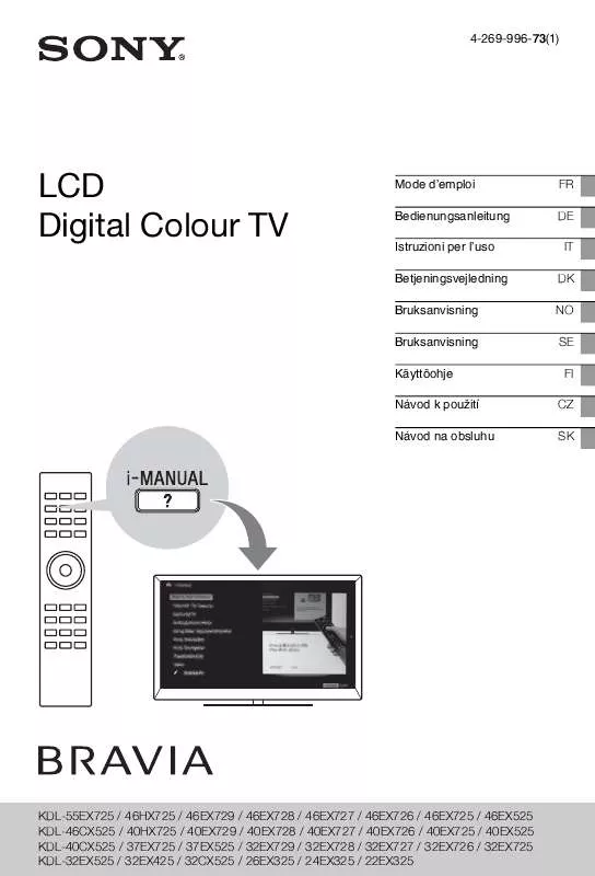 Mode d'emploi SONY BRAVIA KDL-40CX525