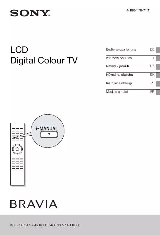 Mode d'emploi SONY KDL-40HX805