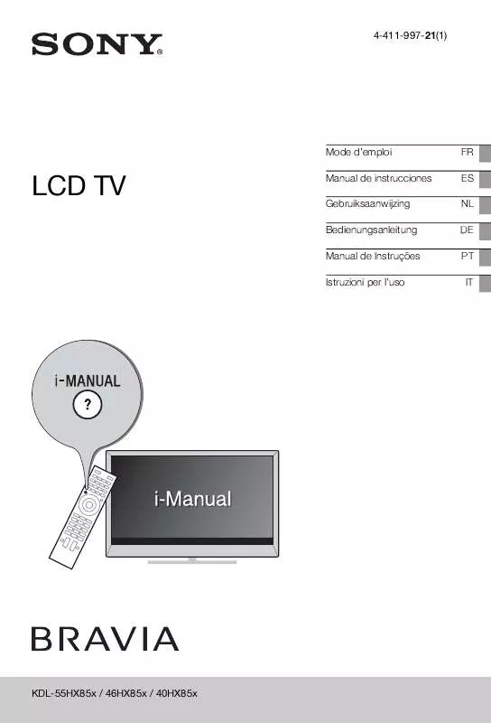 Mode d'emploi SONY BRAVIA KDL-40HX853