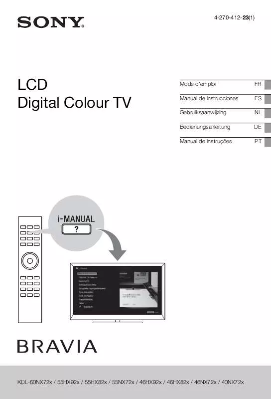 Mode d'emploi SONY BRAVIA KDL-46HX823