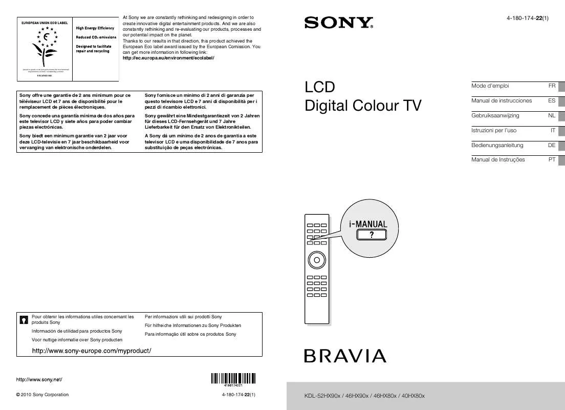 Mode d'emploi SONY KDL-46HX903