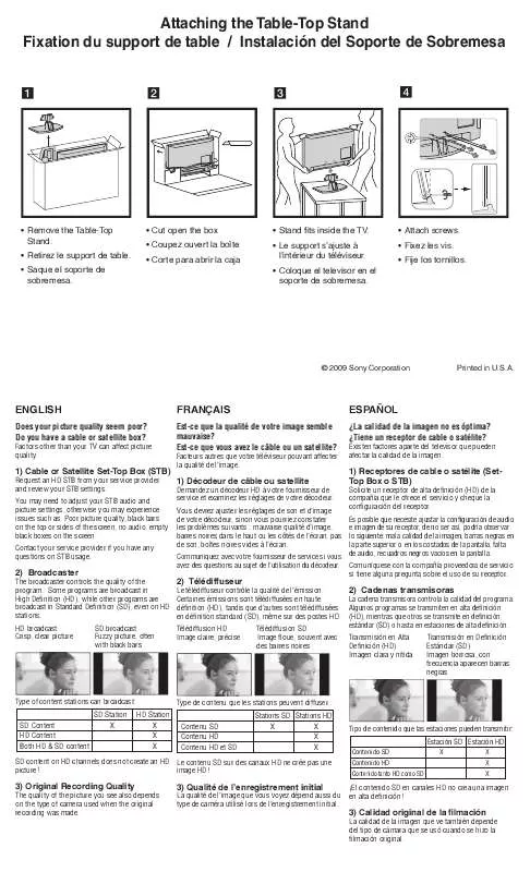 Mode d'emploi SONY BRAVIA KDL-46Z5100