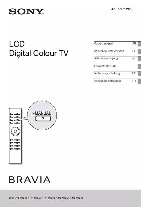 Mode d'emploi SONY KDL-52LX900