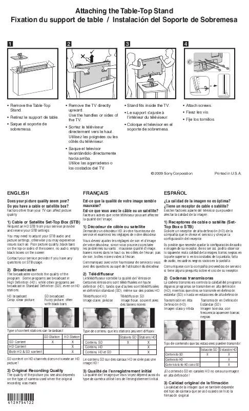 Mode d'emploi SONY BRAVIA KDL-52S5100