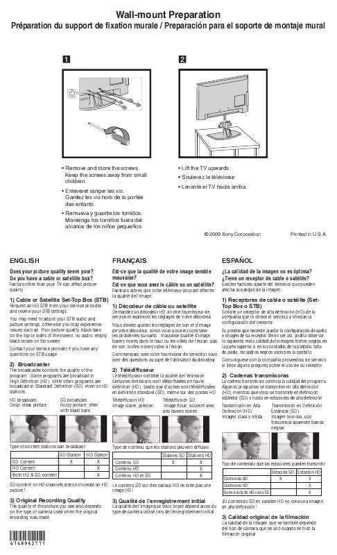 Mode d'emploi SONY BRAVIA KDL-52XBR9