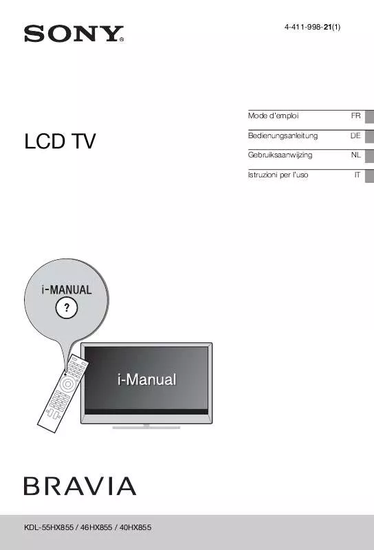 Mode d'emploi SONY BRAVIA KDL-55HX855