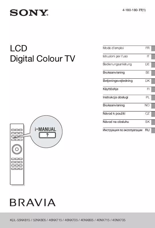 Mode d'emploi SONY KDL-55NX815