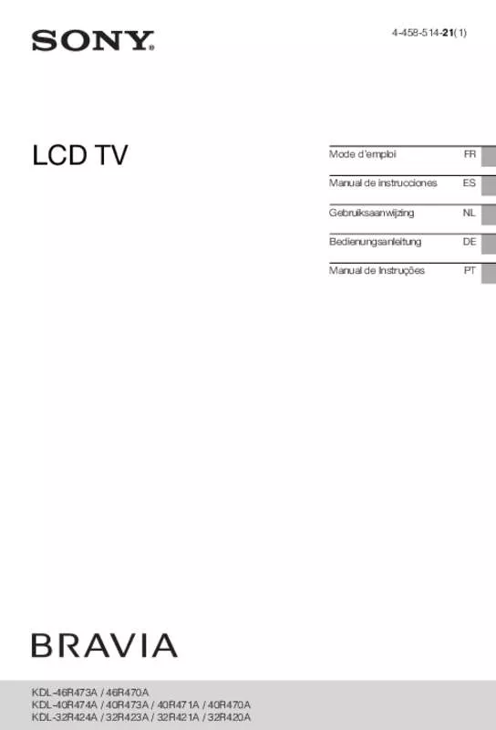 Mode d'emploi SONY KDL32R421