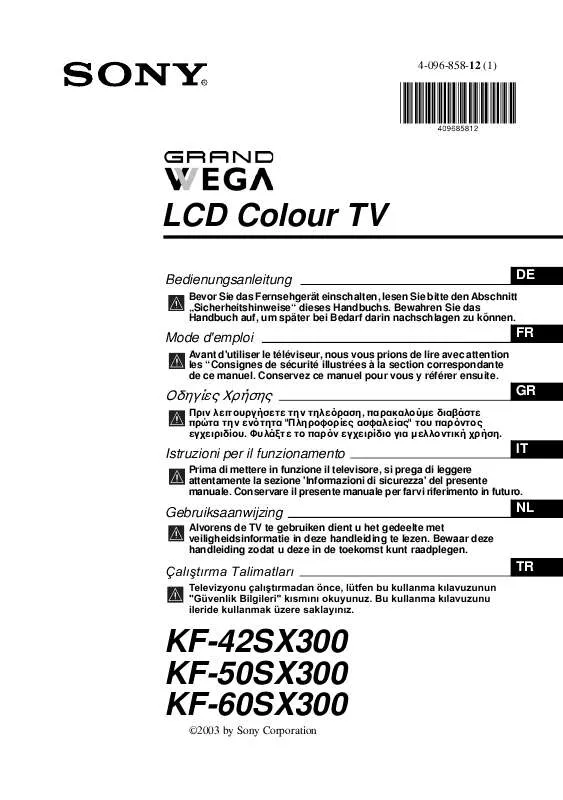 Mode d'emploi SONY KF-50SX300