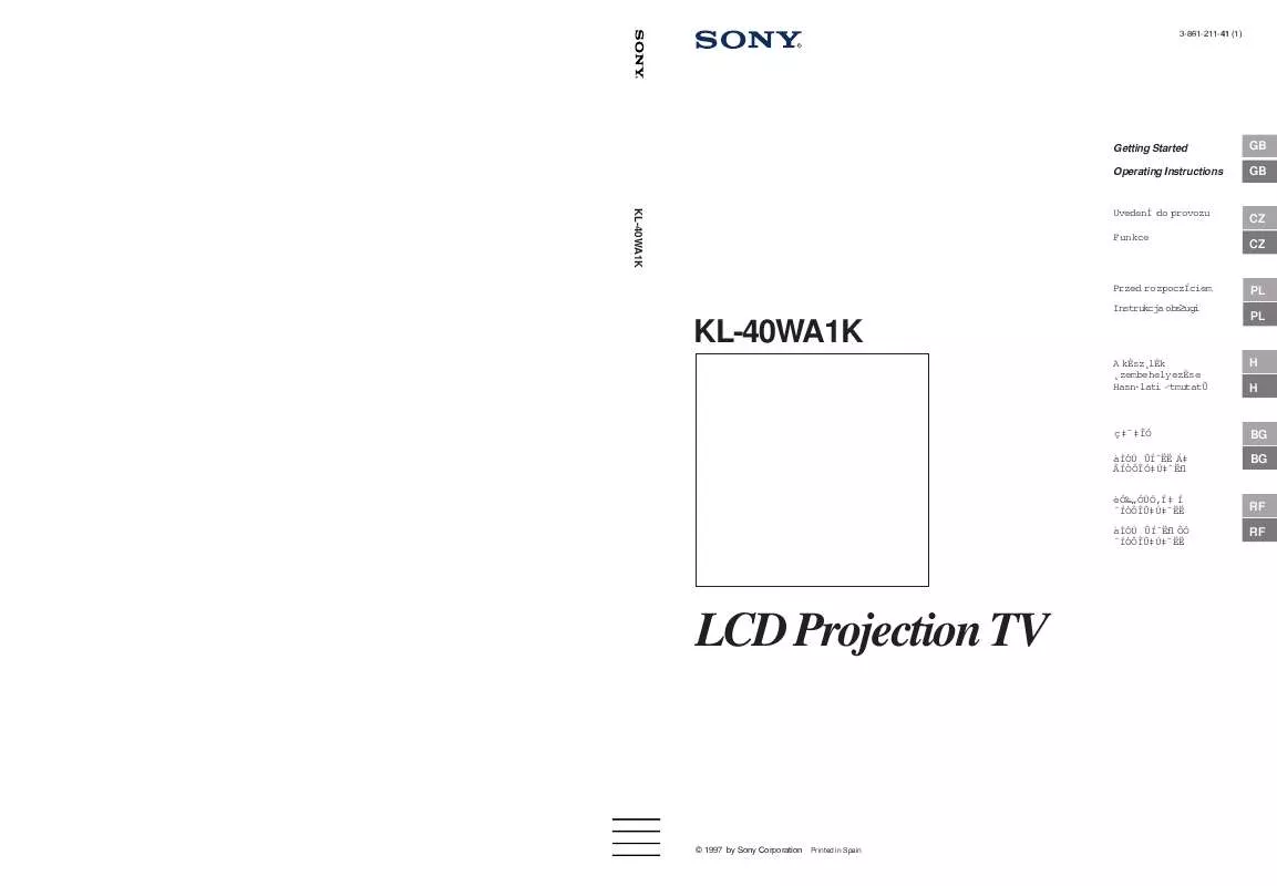 Mode d'emploi SONY KL-40WA1K