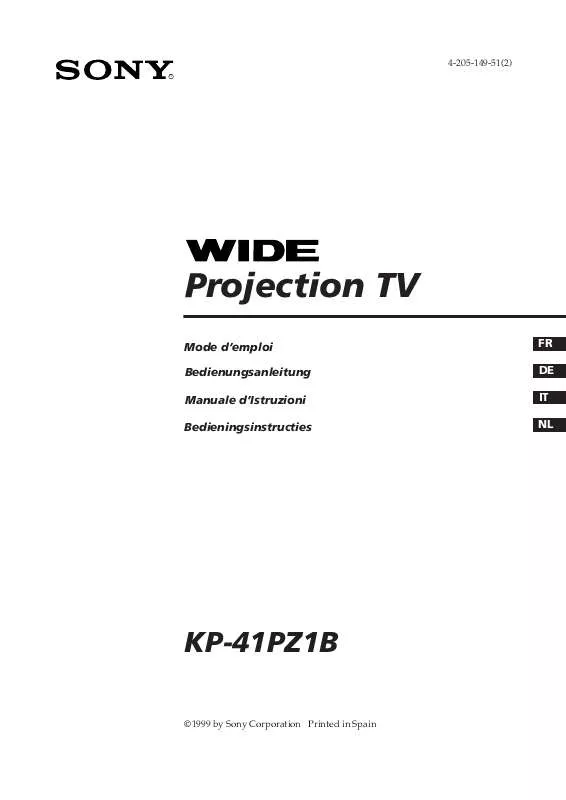 Mode d'emploi SONY KP-41PZ1B