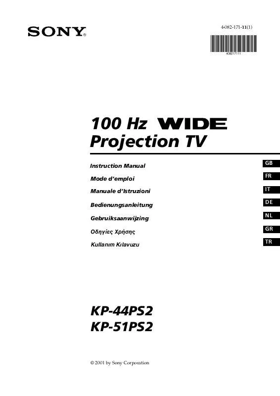 Mode d'emploi SONY KP-44PS2