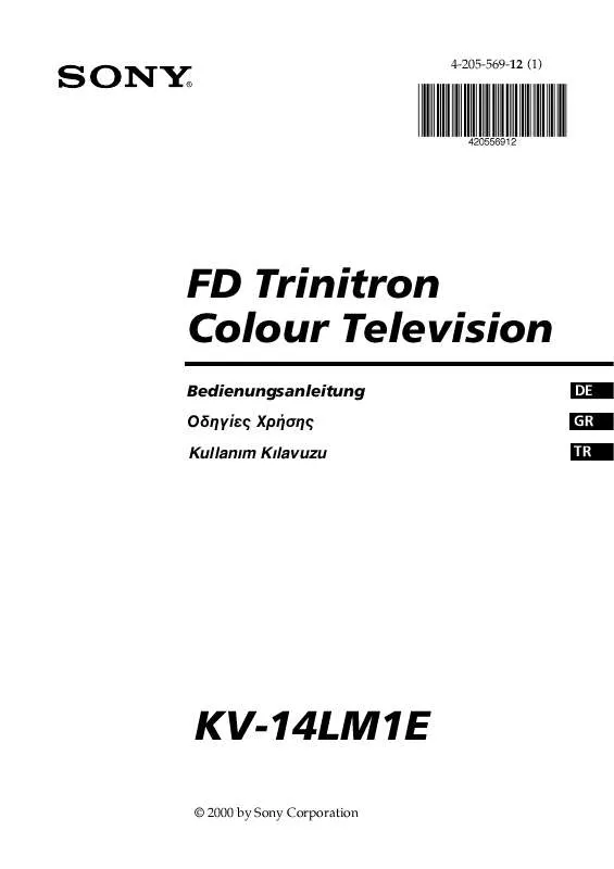 Mode d'emploi SONY KV-14LM1E