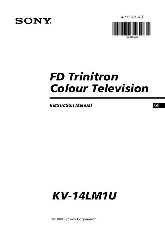 Mode d'emploi SONY KV-14LM1U