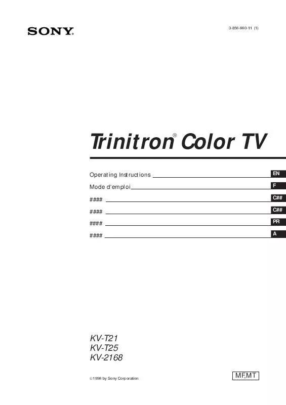 Mode d'emploi SONY KV-2168MTJ