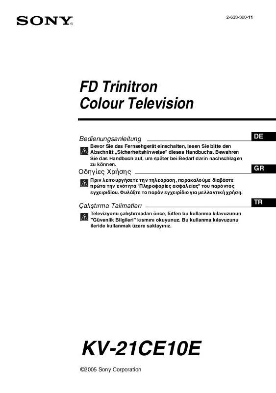 Mode d'emploi SONY KV-21CE10E