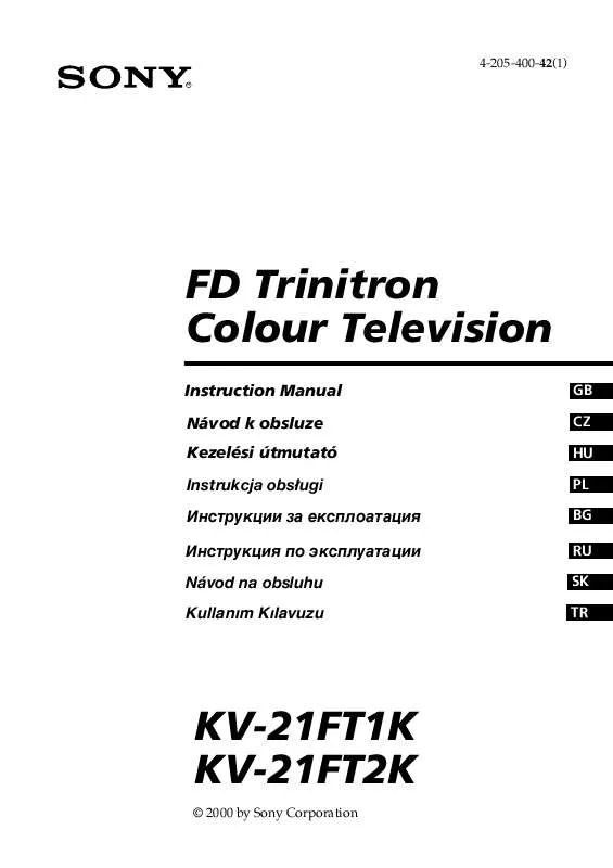 Mode d'emploi SONY KV-21FT2K