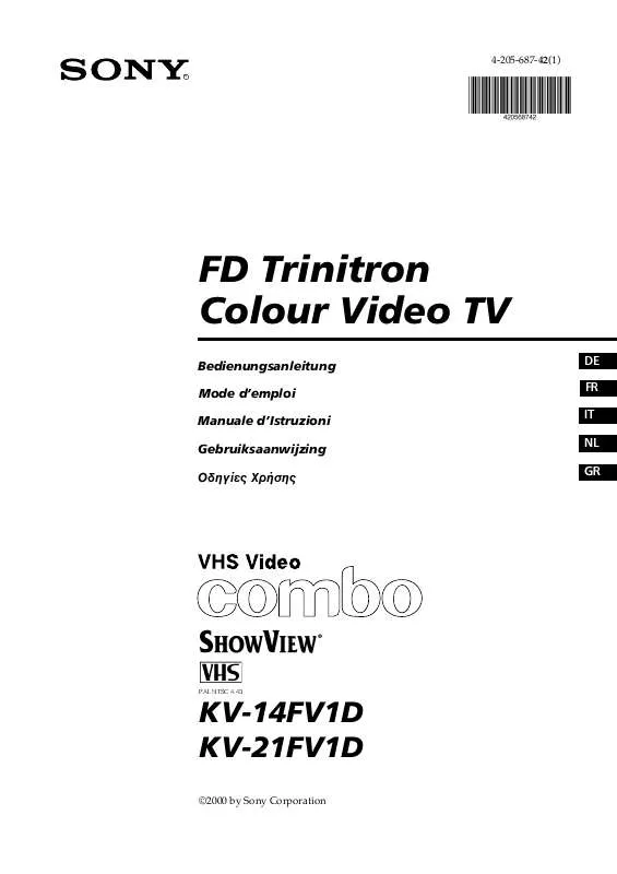 Mode d'emploi SONY KV-21FV1D