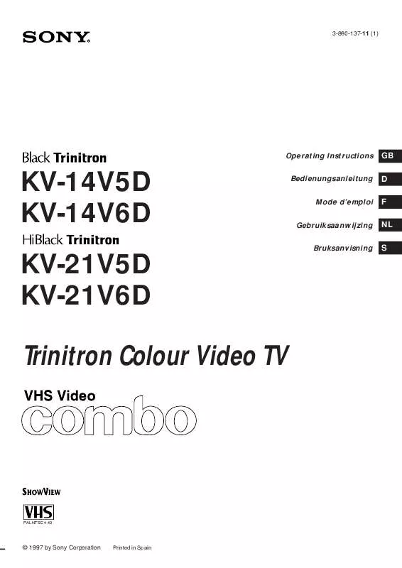 Mode d'emploi SONY KV-21V6D