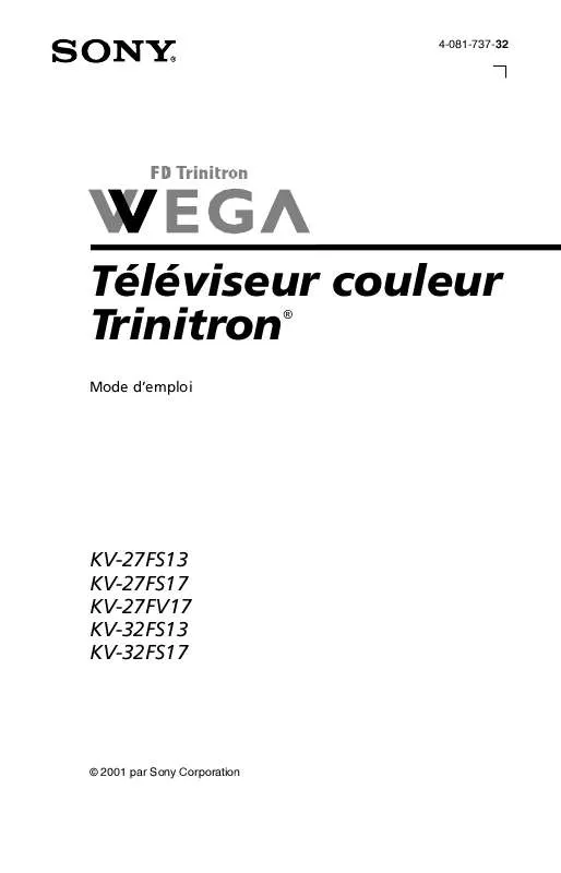 Mode d'emploi SONY KV-27FS13