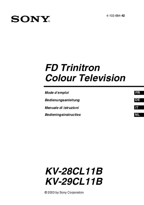 Mode d'emploi SONY KV-28CL11B