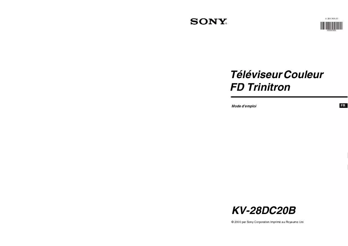 Mode d'emploi SONY KV-28DC20B