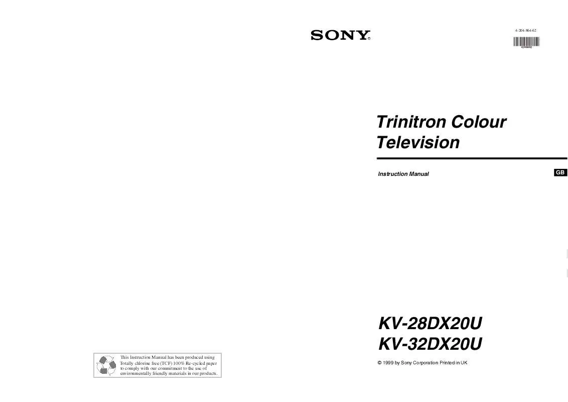 Mode d'emploi SONY KV-28DX20U