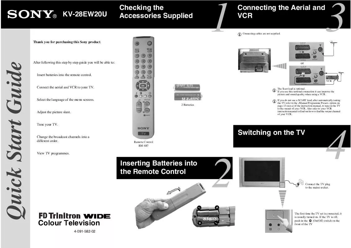 Mode d'emploi SONY KV-28EW20U