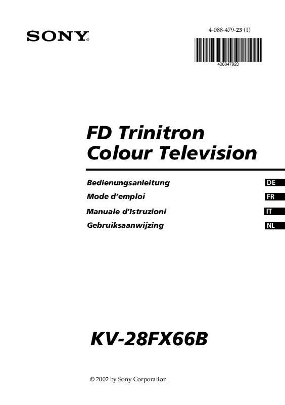 Mode d'emploi SONY KV-28FX66B