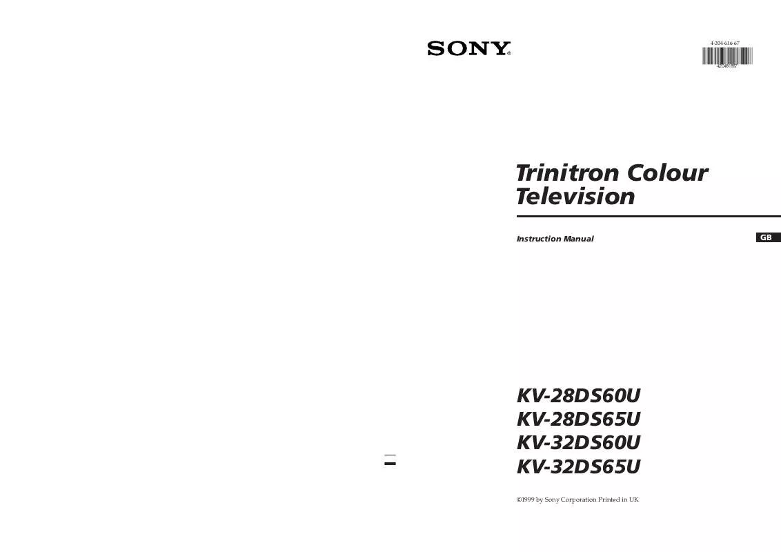 Mode d'emploi SONY KV-32DS60U