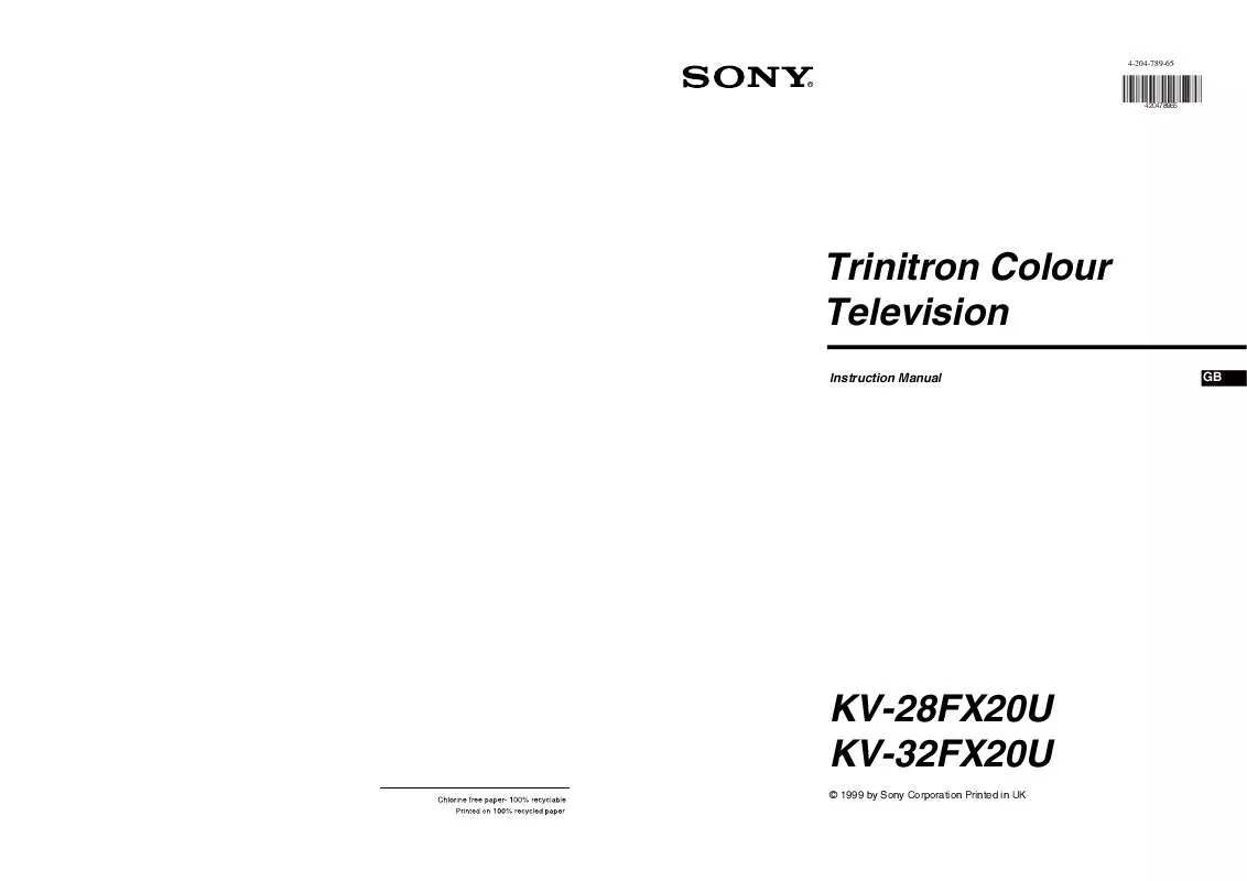 Mode d'emploi SONY KV-32FX20U