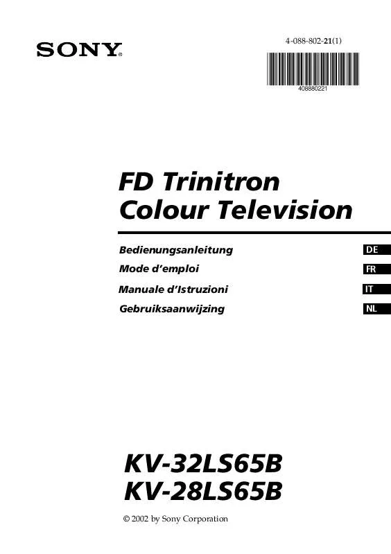 Mode d'emploi SONY KV-32LS65B