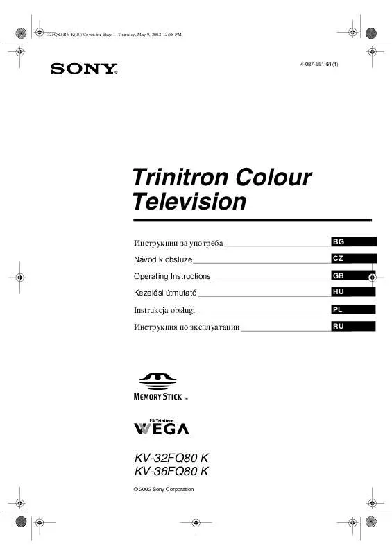 Mode d'emploi SONY KV-36FQ80K