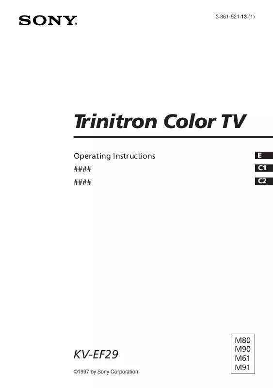 Mode d'emploi SONY KV-EF29M90