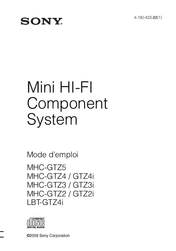 Mode d'emploi SONY LBT-GTZ4I