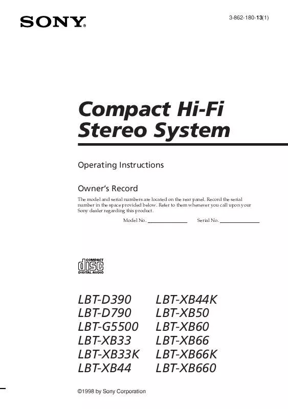 Mode d'emploi SONY LBT-XB66