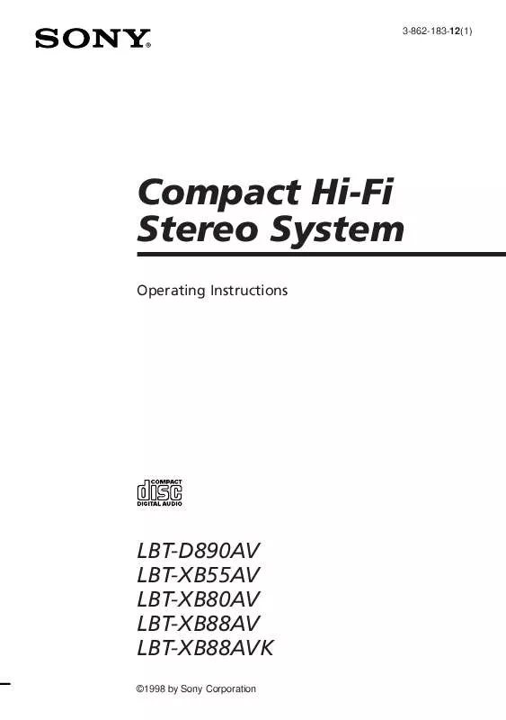 Mode d'emploi SONY LBT-XB88AV